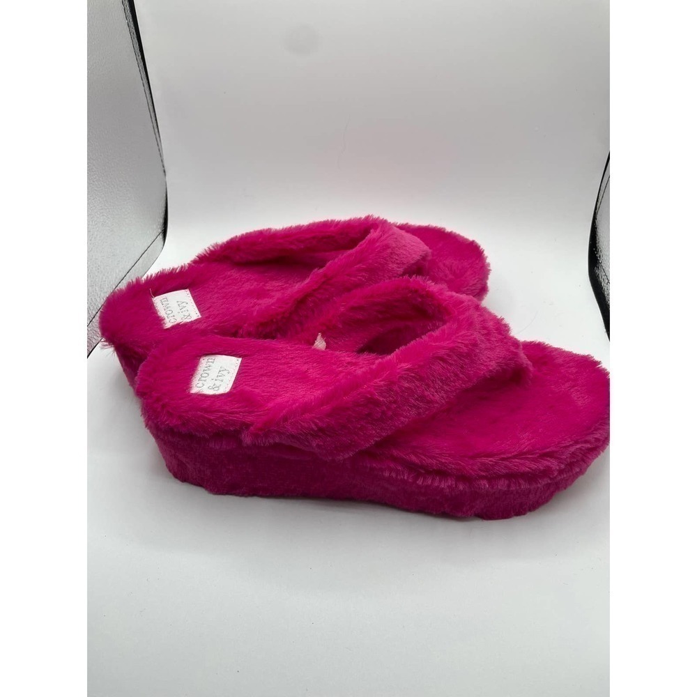 📩🎀🛍️2 for $20📩Womens Platform Wedge Slipper Faux Pink Size 10
